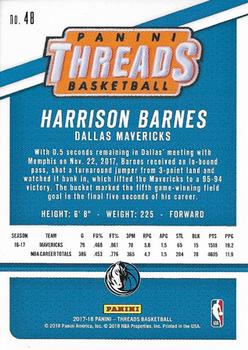 2017-18 Panini Threads - Dazzle #48 Harrison Barnes Back