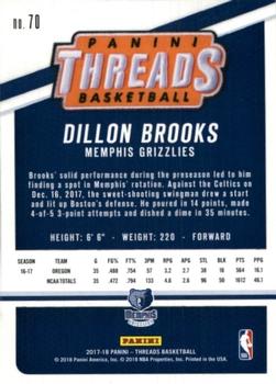 2017-18 Panini Threads - Dazzle #70 Dillon Brooks Back