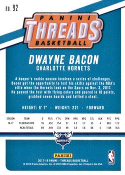 2017-18 Panini Threads - Dazzle #92 Dwayne Bacon Back