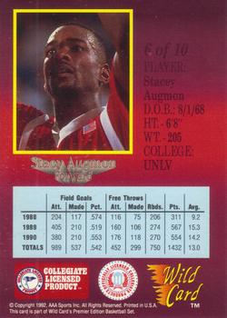1991-92 Wild Card - Red Hot Rookies 50 Stripe #6 Stacey Augmon Back