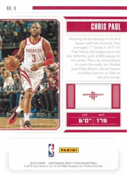 2018 Panini Contenders Draft Picks #9 Chris Paul Back