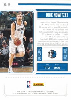 2018 Panini Contenders Draft Picks #14 Dirk Nowitzki Back
