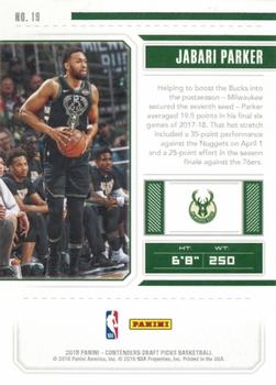2018 Panini Contenders Draft Picks #19 Jabari Parker Back