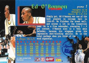 1995 Signature Rookies Draft Day - Autographed Promos #1 Ed O'Bannon Back