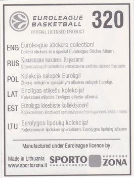 2006 Euroleague Stickers #320 Anthony Parker Back