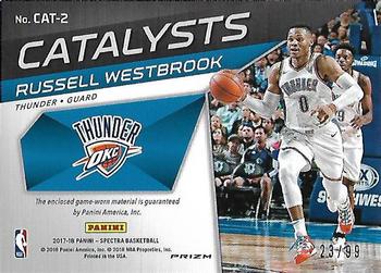 2017-18 Panini Spectra - Catalysts Neon Blue #CAT-2 Russell Westbrook Back