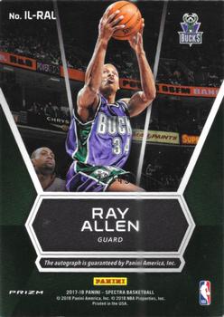 2017-18 Panini Spectra - Illustrious Legends Signatures #IL-RAL Ray Allen Back