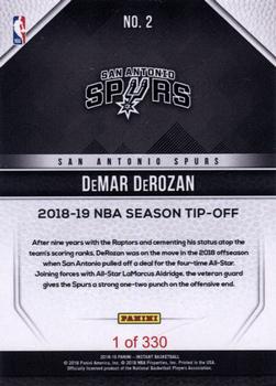 2018-19 Panini Instant NBA #2 DeMar DeRozan Back