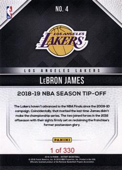 2018-19 Panini Instant NBA #4 Lebron James Back
