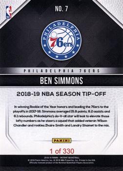 2018-19 Panini Instant NBA #7 Ben Simmons Back