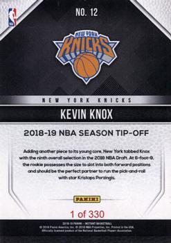 2018-19 Panini Instant NBA #12 Kevin Knox Back