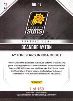 2018-19 Panini Instant NBA #17 Deandre Ayton Back