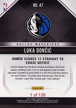 2018-19 Panini Instant NBA #47 Luka Dončić Back