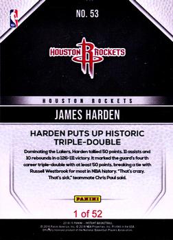 2018-19 Panini Instant NBA #53 James Harden Back