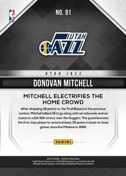 2018-19 Panini Instant NBA #91 Donovan Mitchell Back