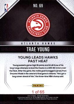 2018-19 Panini Instant NBA #69 Trae Young Back