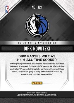 2018-19 Panini Instant NBA #121 Dirk Nowitzki Back