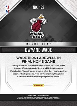 2018-19 Panini Instant NBA #132 Dwyane Wade Back