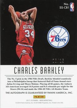 2017-18 Panini Noir - Charles Barkley Spotlight Signatures #SS-CB1 Charles Barkley Back