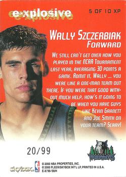 1999-00 E-X - E-Xplosive Autographs #5XP Wally Szczerbiak Back