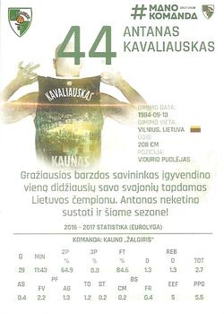2017-18 Zalgiris Kaunas Team Set #NNO Antanas Kavaliauskas Back