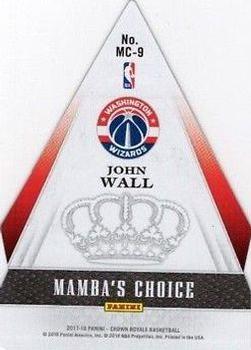 2017-18 Panini Crown Royale - Mamba's Choice #MC-9 John Wall Back