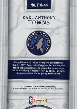 2017-18 Panini Crown Royale - Pacific Marquee #PM-44 Karl-Anthony Towns Back