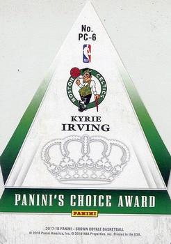 2017-18 Panini Crown Royale - Panini's Choice #PC-6 Kyrie Irving Back