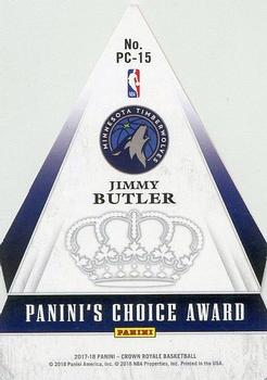 2017-18 Panini Crown Royale - Panini's Choice #PC-15 Jimmy Butler Back