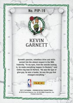 2017-18 Panini Crown Royale - Power in the Paint #PIP-19 Kevin Garnett Back