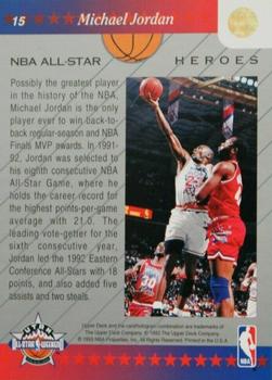 1992-93 Upper Deck NBA All-Stars - Gold Foil #15 Michael Jordan Back