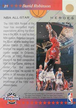 1992-93 Upper Deck NBA All-Stars - Gold Foil #21 David Robinson Back