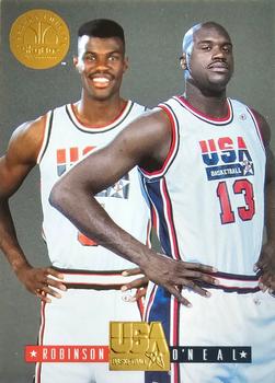 1993-94 SkyBox Premium - USA Tip-Off Gold #10 David Robinson / Shaquille O'Neal Front