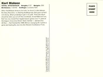 1997 Scholastic Ultimate NBA Postcards #NNO Karl Malone Back