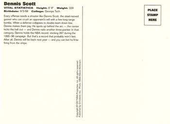 1997 Scholastic Ultimate NBA Postcards #NNO Dennis Scott Back