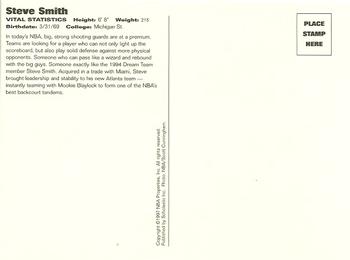 1997 Scholastic Ultimate NBA Postcards #NNO Steve Smith Back