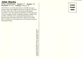 1997 Scholastic Ultimate NBA Postcards #NNO John Starks Back