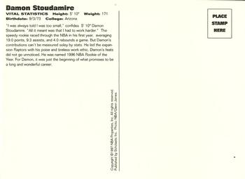 1997 Scholastic Ultimate NBA Postcards #NNO Damon Stoudamire Back