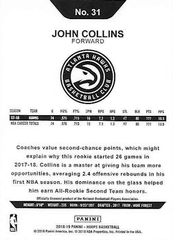 2018-19 Hoops #31 John Collins Back