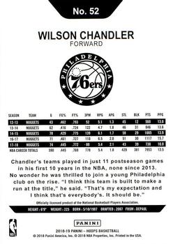 2018-19 Hoops #52 Wilson Chandler Back