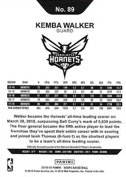 2018-19 Hoops #89 Kemba Walker Back