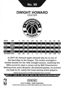 2018-19 Hoops #99 Dwight Howard Back