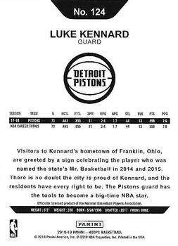 2018-19 Hoops #124 Luke Kennard Back