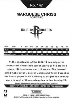 2018-19 Hoops #147 Marquese Chriss Back