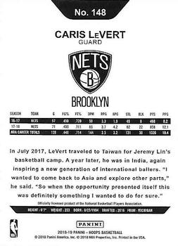 2018-19 Hoops #148 Caris LeVert Back