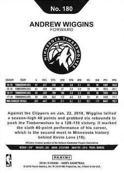 2018-19 Hoops #180 Andrew Wiggins Back