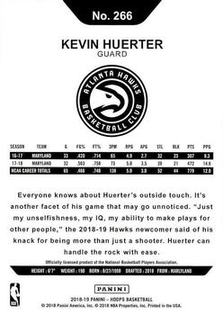 2018-19 Hoops #266 Kevin Huerter Back