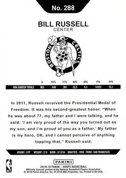 2018-19 Hoops #288 Bill Russell Back