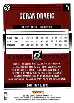 2018-19 Donruss #5 Goran Dragic Back