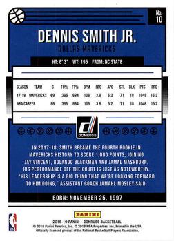 2018-19 Donruss #10 Dennis Smith Jr. Back